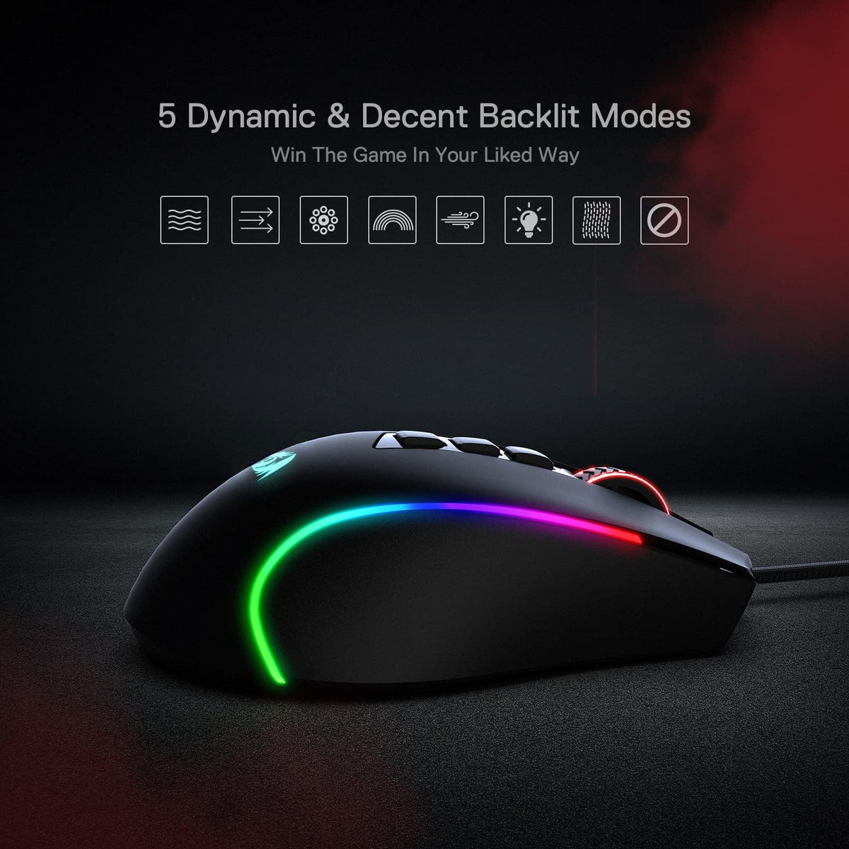 Redragon M612 Predator RGB Gaming Mouse, 8000 DPI Wired Optical Mouse with 11 Programmable Buttons & 5 Backlit Modes, Software Supports DIY Keybinds Rapid Fire Button 🍁 All In One Marketplace Canada