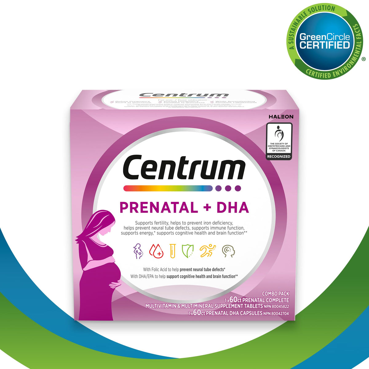 Centrum Prenatal Multivitamins/Minerals with Folic Acid and DHA Multivitamins Supplement with Omega 3, 60 Prenatal Tablets & 60 DHA Softgels (120 Total Count) (Packaging May Vary) 🍁 All In One Marketplace Canada