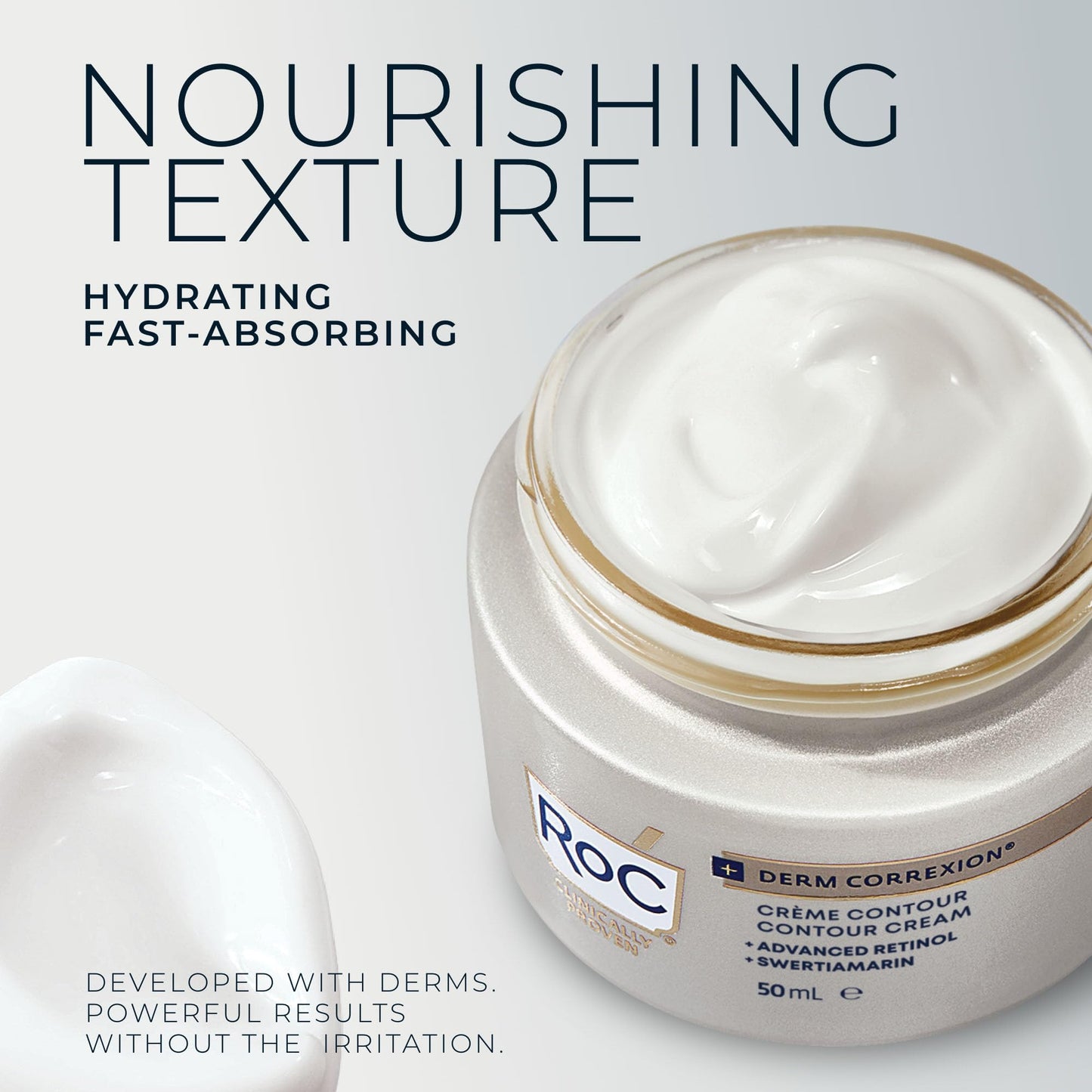 RoC Derm Correxion® Neck Cream with Hyaluronic Acid and Advanced Retinol to visibly Tighten & Lift Horizontal Neck Lines, Facial Moisturiser to Contour Face, Neck and Jawline, 50ML 🍁 All In One Marketplace Canada