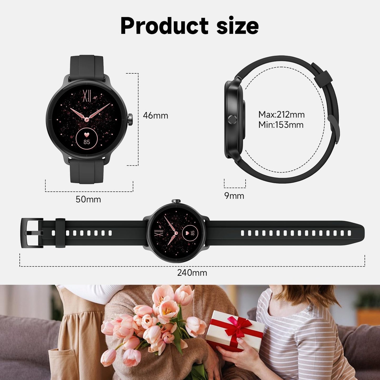 Smart Watch for Men Women, Bluetooth Calling, 1.27" HD Touchscreen Fitness Tracker, 100+ Sports Modes, AI Built-in, Heart Rate/Sleep/Step/SpO2 Monitor, IP68 Waterproof, Smartwatch for Android iPhone 🍁 All In One Marketplace Canada