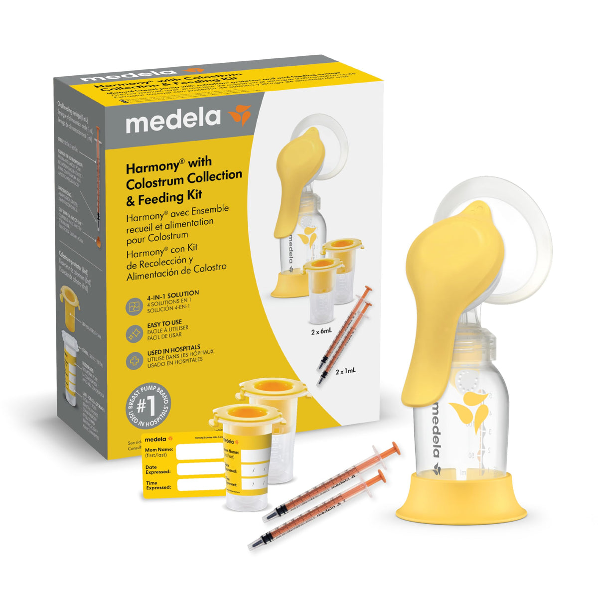 Medela Harmony Manual Breast Pump with Colostrum Collection and Feeding Kit, 4-in-1 Solution, Collect, Store, Feed, and Pump, Includes Colostrum Collectors and Feeding Syringes 🍁 All In One Marketplace Canada