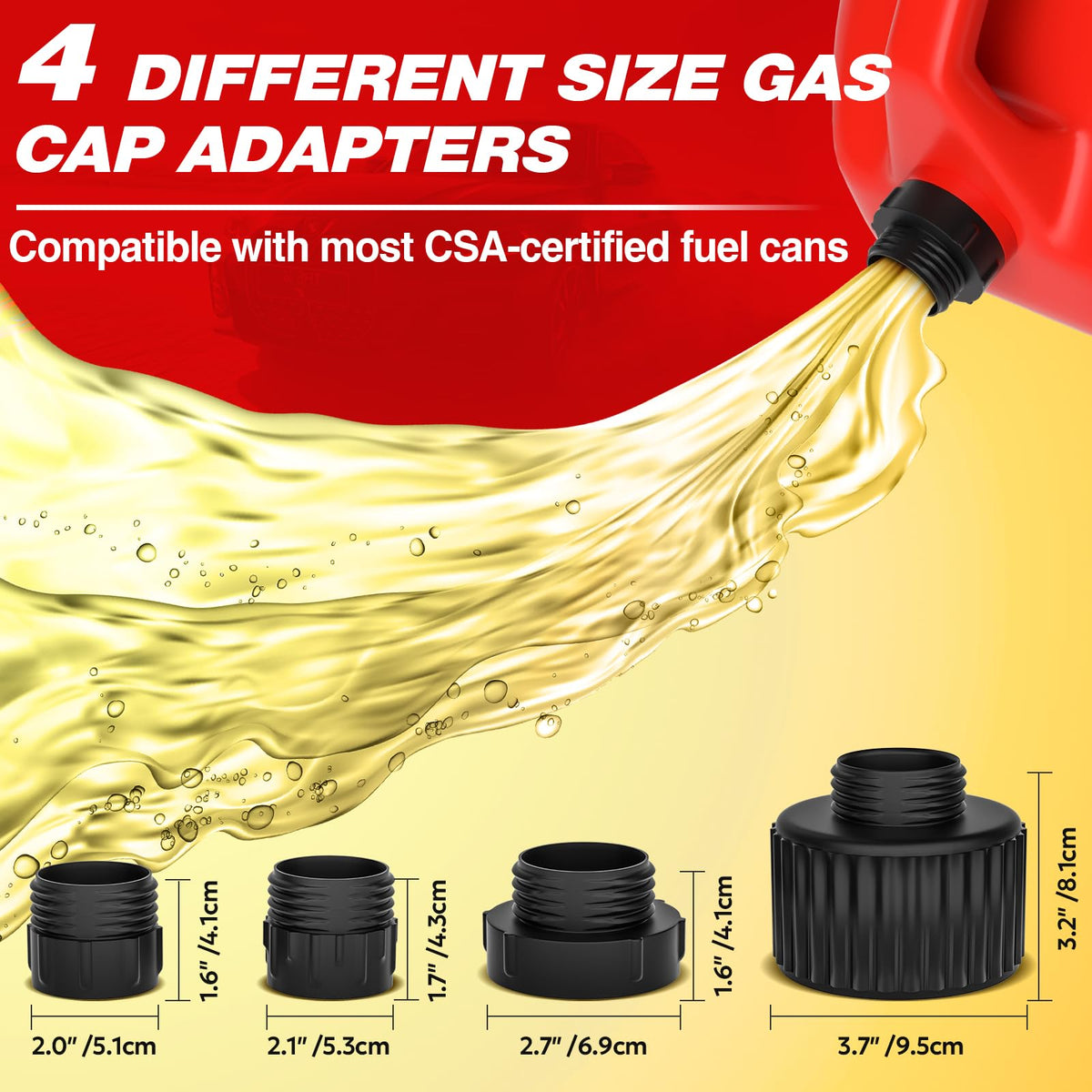 2026 Upgraded Electric Fuel Transfer Pump with Auto-Stop, 3.2 Gallon per Min, USB & Battery Powered, 51" Hose, 4 Gas & Jerry Can Adapters, Leak-Proof Gas Pump for Gasoline, Diesel and Kerosene 🍁 All In One Marketplace Canada