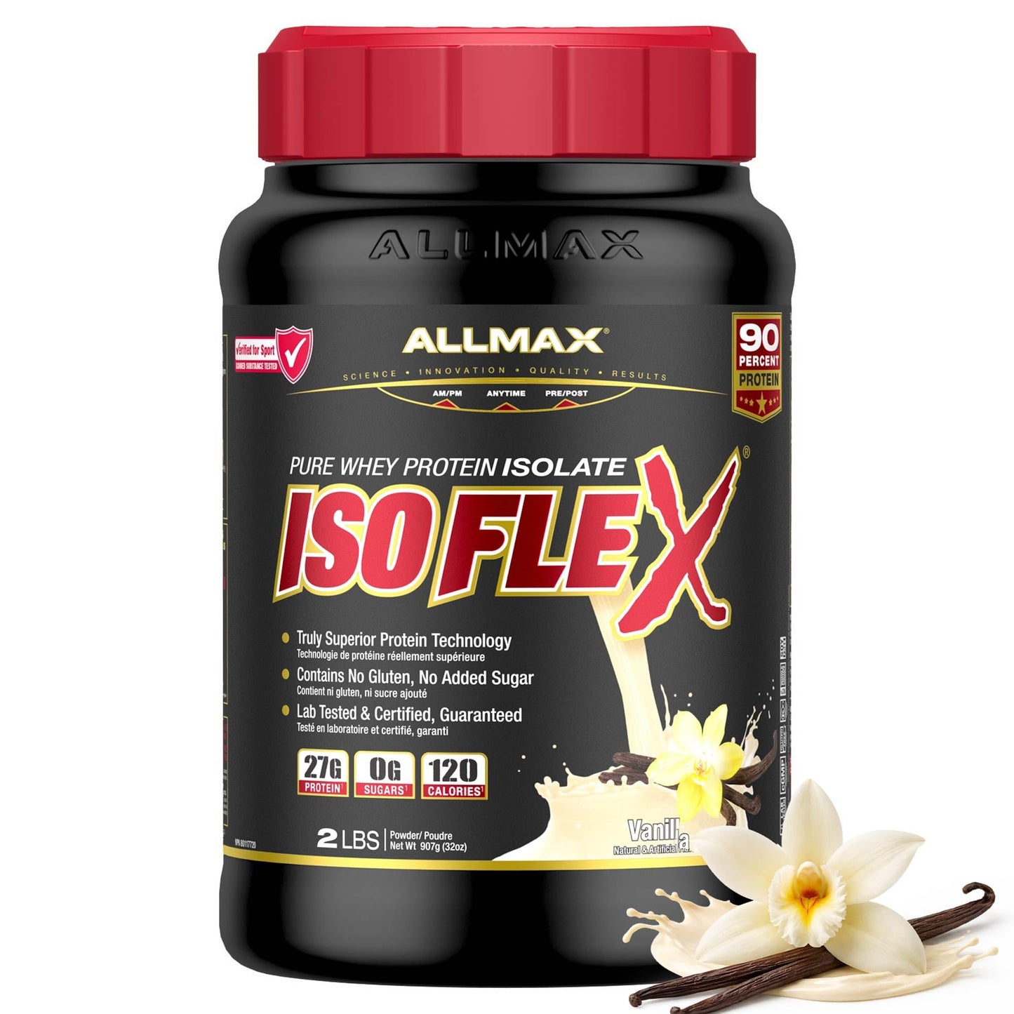 ALLMAX ISOFLEX Whey Protein Isolate, Vanilla, 2 lb 🍁 All In One Marketplace Canada