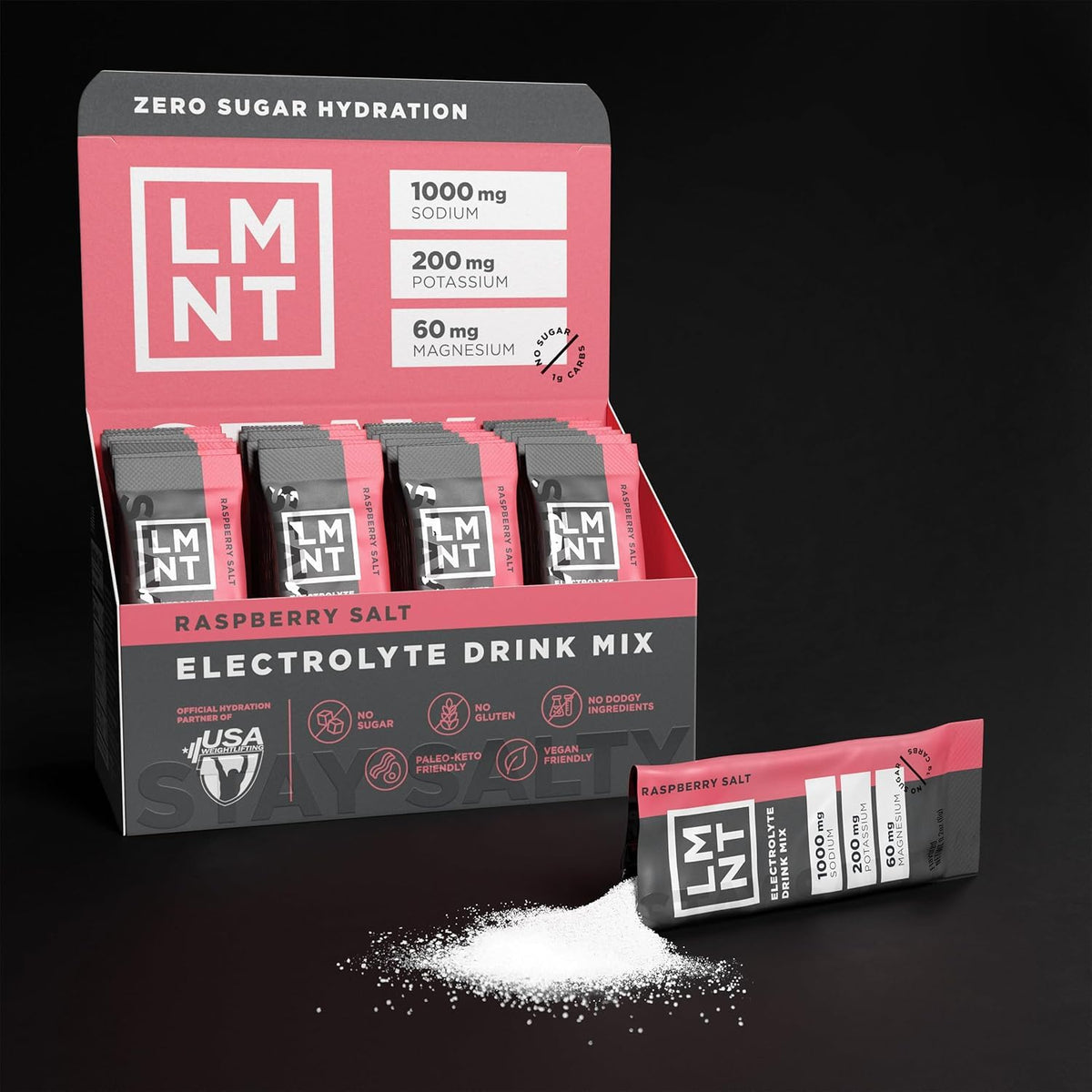 LMNT Keto Electrolyte Powder Packets | Paleo Hydration Powder | No Sugar, No Artificial Ingredients | Raspberry Salt | 30 Stick Packs 🍁 All In One Marketplace Canada
