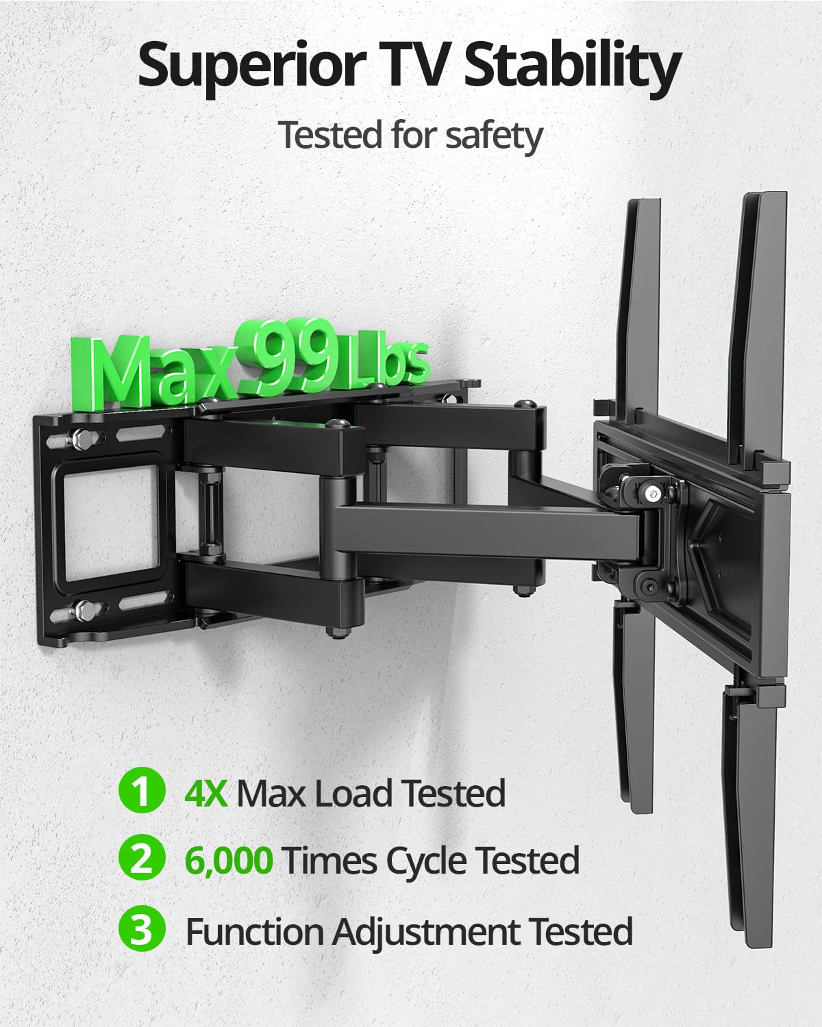 USX MOUNT Full Motion TV Wall Mount for Most 32-70 inch TVs up to 99 Lbs, Wall Mount TV Bracket with Articulating Swivel Tilting, TV Mount Fit 12" 16" Wood Studs, Max VESA 400x400mm, XMM903 🍁 All In One Marketplace Canada