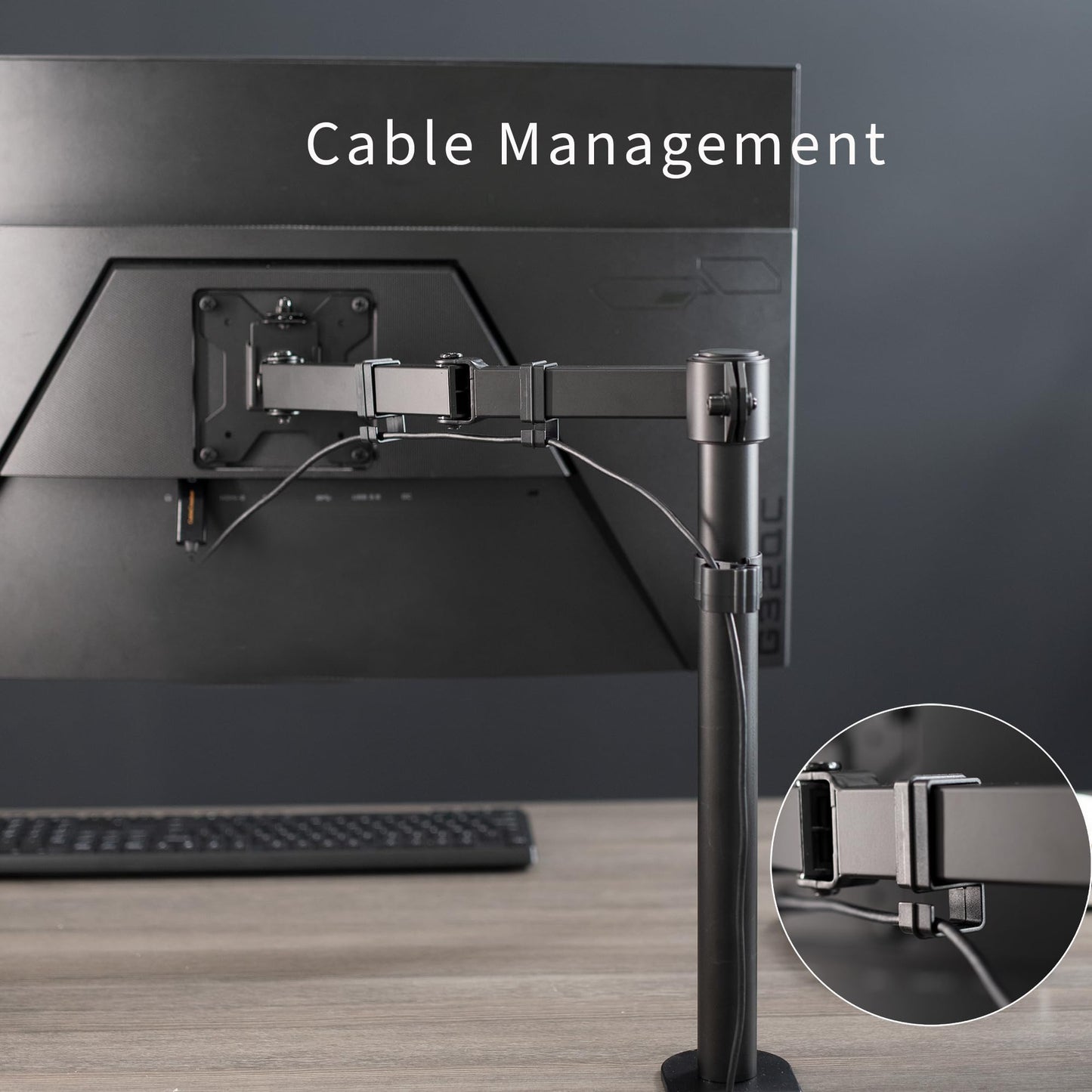 VIVO Single Monitor Arm Desk Mount, Holds Screens up to 32 inch Regular and 38 inch Ultrawide, Fully Adjustable Stand with C-Clamp and Grommet Base, VESA 75x75mm or 100x100mm, Black, STAND-V001 🍁 All In One Marketplace Canada
