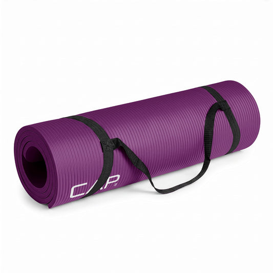 CAP Barbell High Density Exercise Yoga Mat with strap, 68"x24" 12mm - Wine 🍁 All In One Marketplace Canada