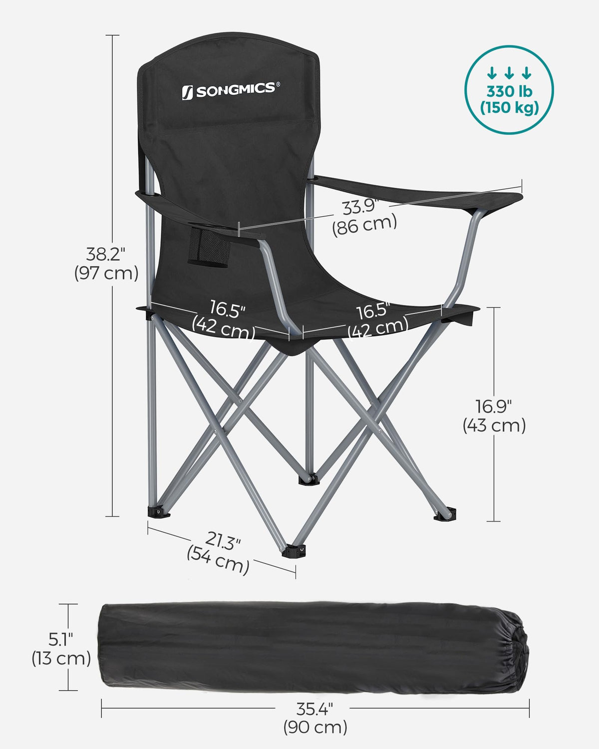 SONGMICS Set of 2 Folding Camping Chairs, Max. Load Capacity 330 lb 🍁 All In One Marketplace Canada
