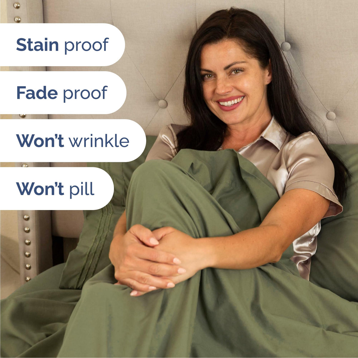 Queen Size 4 Piece Sheet Set - Comfy Breathable & Cooling Sheets - Hotel Luxury Bed Sheets for Women & Men - Deep Pockets, Easy-Fit, Soft & Wrinkle Free Sheets - Sage Green Oeko-Tex Bed Sheet Set 🍁 All In One Marketplace Canada