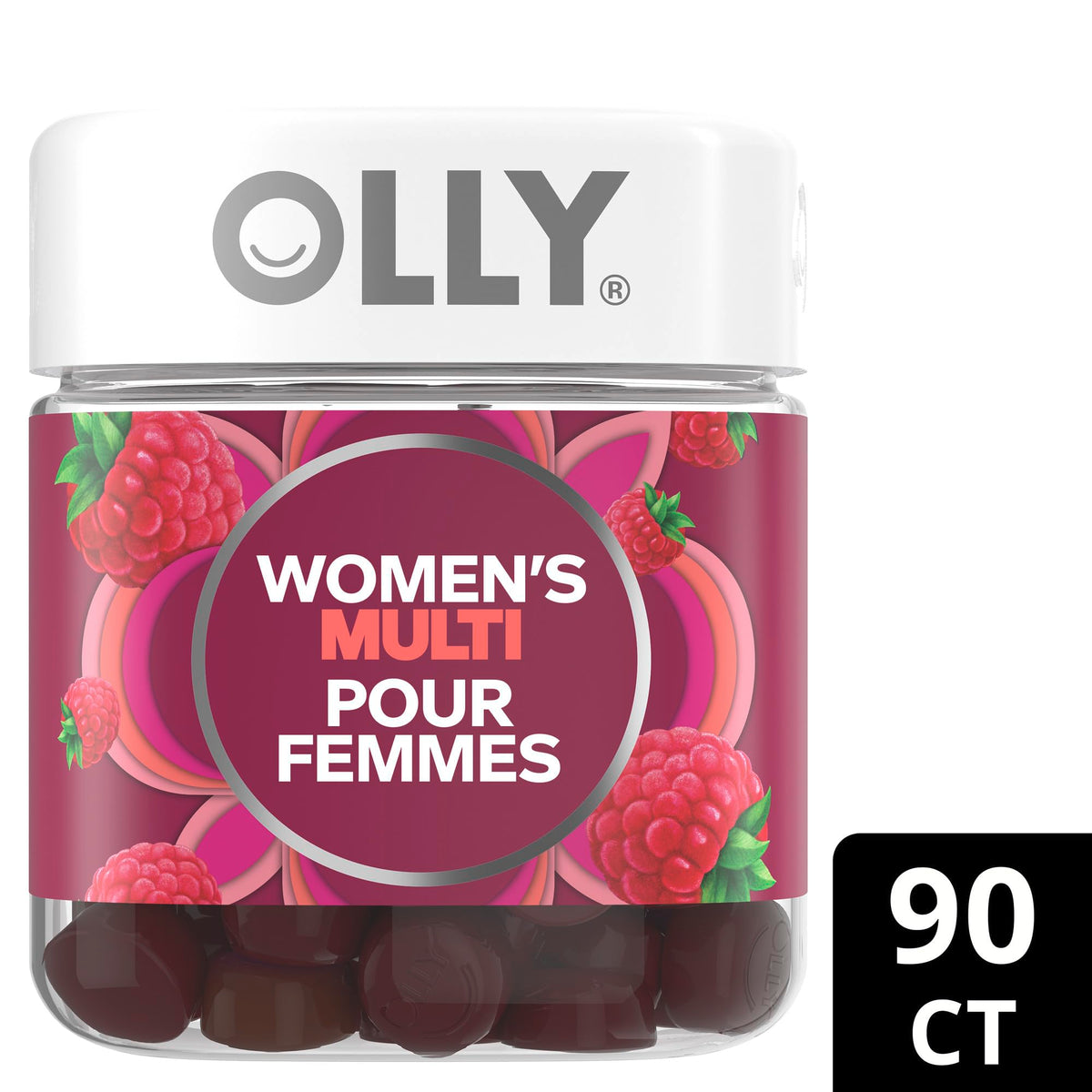 OLLY Women's Multi Gummy Supplement with no artificial flavours and colours Blissful Berry multivitamin to help support women's health 45 day supply, 90 gummies 🍁 All In One Marketplace Canada