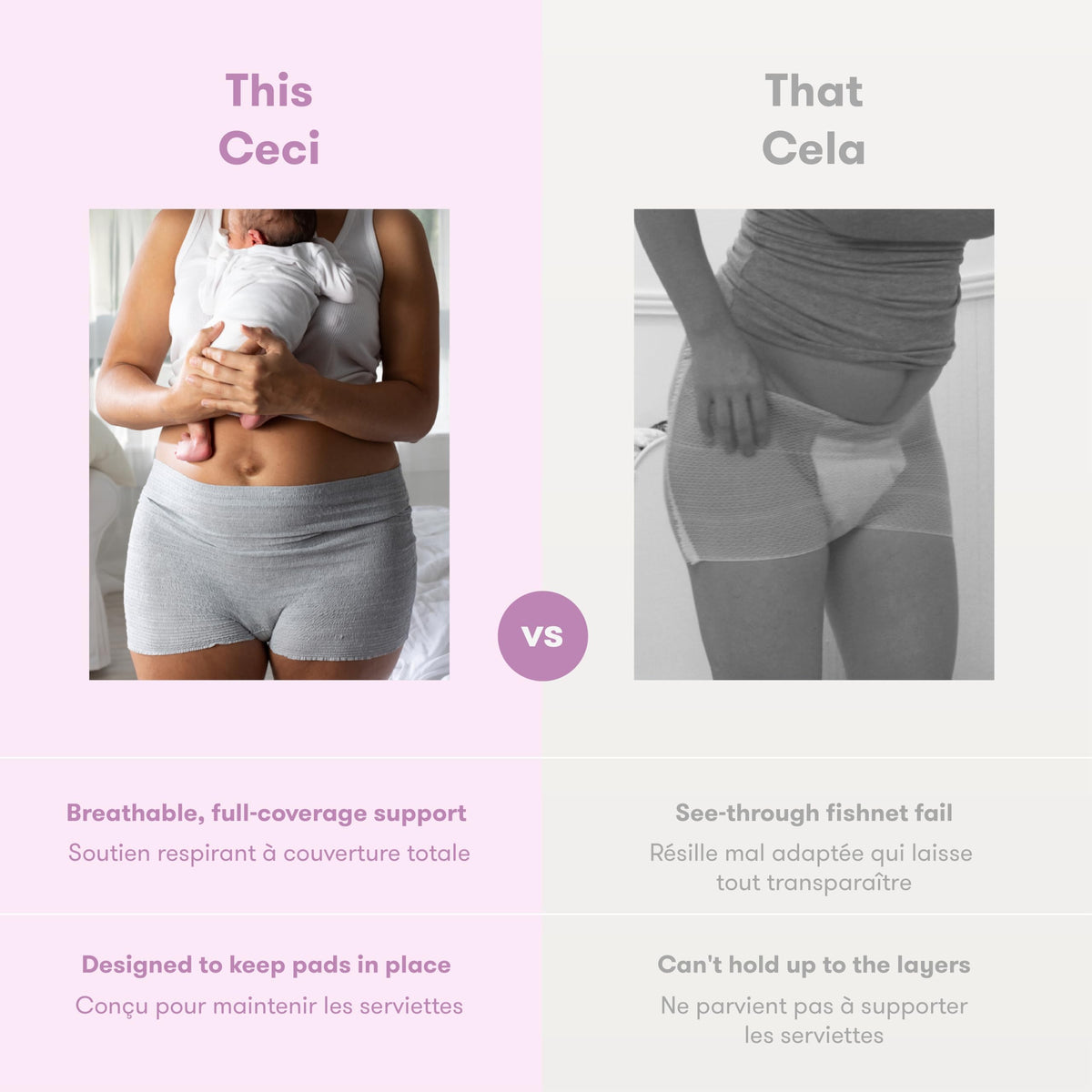 Frida Mom Women's Postpartum Underwear, Disposable Boyshort Underwear, Seamless with Stretchy Support, Postpartum Essentials, Size Petite (Waist 58–86 cm Stretched), 8 Count, Feminine Care, Grey 🍁 All In One Marketplace Canada