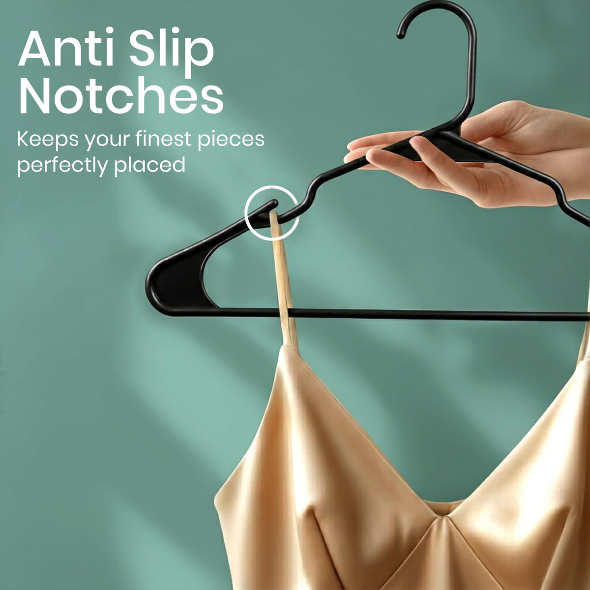 Utopia Home Plastic Hangers, 50 Pack, Clothes Hangers with Shoulder Grooves, Durable Space Saving Coat Hanger for Shirts, Pants, Skirts, Jackets, Blouses, Dresses and Everyday Wardrobe Use (Black) 🍁 All In One Marketplace Canada