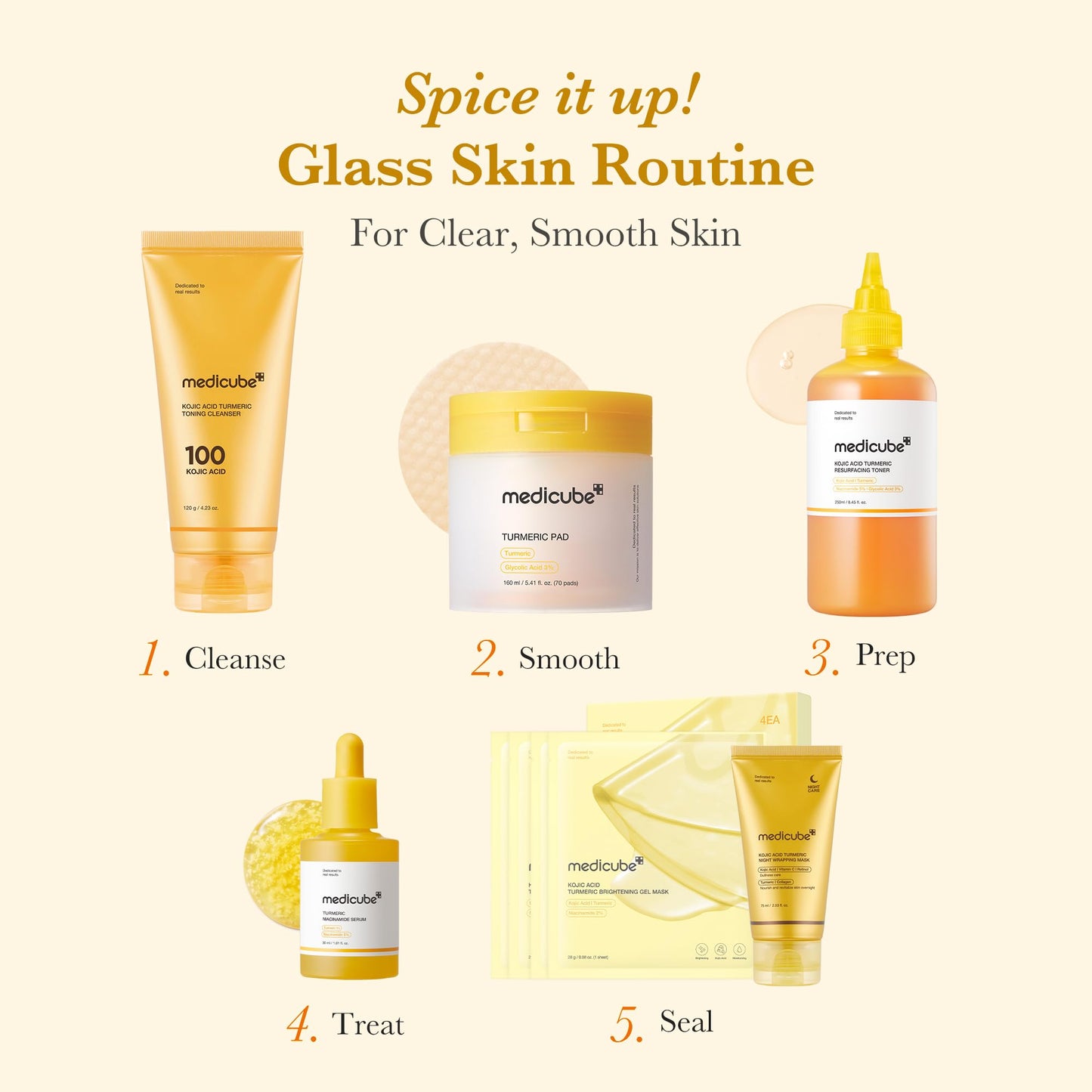 medicube Kojic Acid Turmeric Clarifying Toner Pad for Troubled Skin & Use After Spot Care, Soothing & Calming with Kojic Acid, Turmeric, Niacinamide & Glycolic Acid, Korean Skin Care, 70 Pads, 1 Pack 🍁 All In One Marketplace Canada
