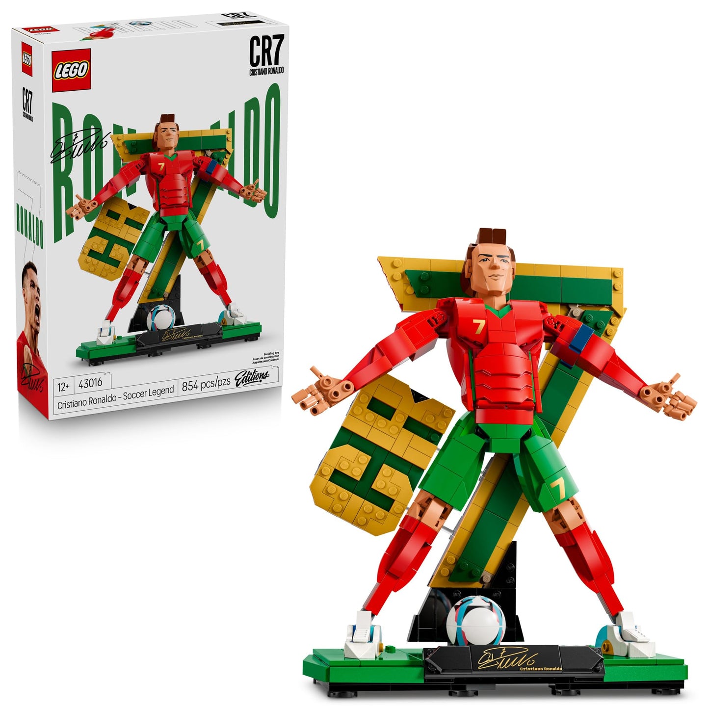 LEGO Editions Cristiano Ronaldo – Soccer Legend - Building Set for Boys & Girls, Ages 12+ - Collectible Soccer Gift with Plaque - Kids Bedroom or Shelf Decor - 43016 🍁 All In One Marketplace Canada