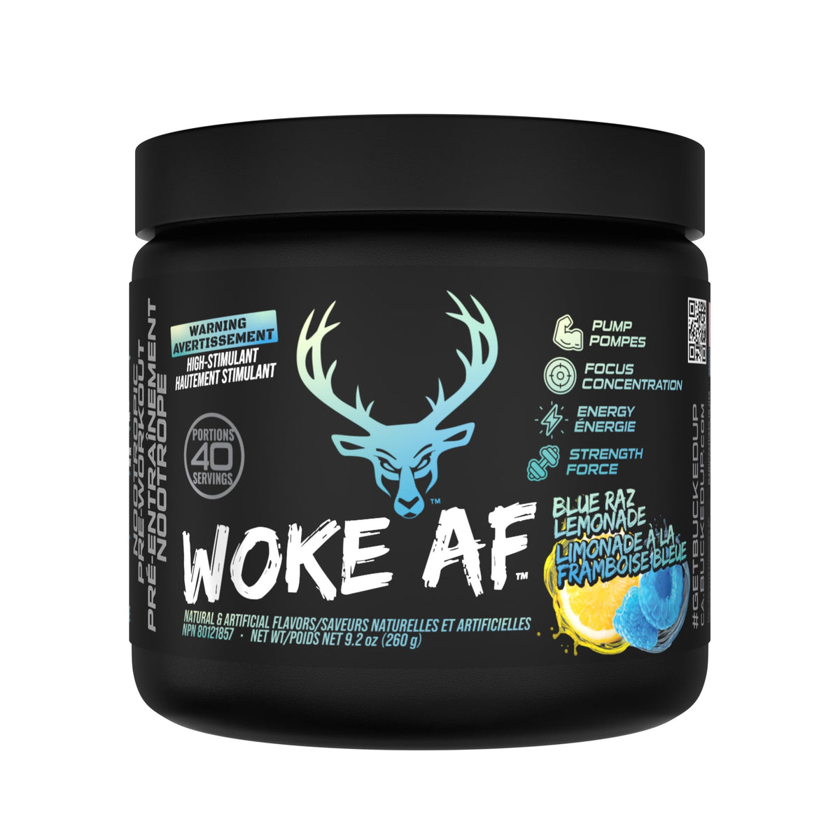 Bucked Up Woke AF Pre-Workout, Blue Raz Lemonade, 40 Servings 🍁 All In One Marketplace Canada