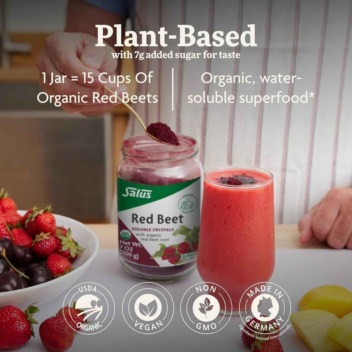 Salus Red Beet Crystals | Red Beet Extract Supports Healthy Blood Pressure and Circulation | Boosts and Improves Athletic Performance | Organic Source of Antioxidants