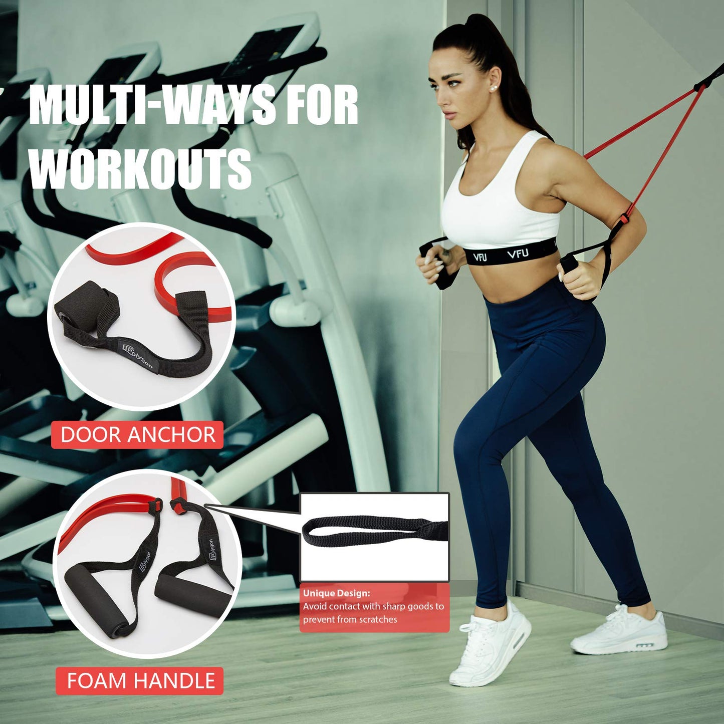 Polygon Pull Up Assist Resistance Exercise Bands, Heavy Duty Assistance Loop Mobility Band, for Body Stretching, Muscle Toning, Powerlifting, Resistance Training, Physical Therapy, Home Workouts(Set) 🍁 All In One Marketplace Canada