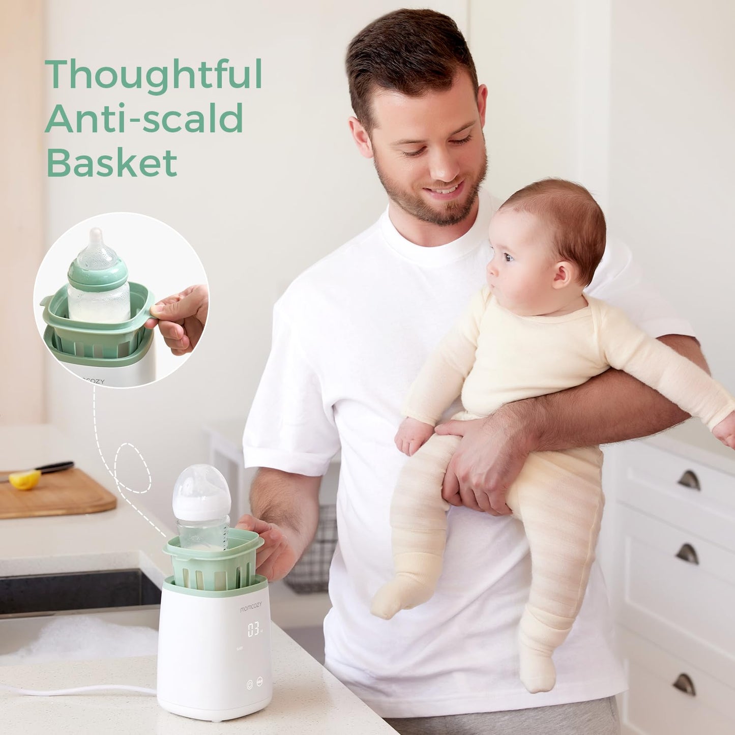 Momcozy Smart Baby Bottle Warmer & Steam Bottle Sterilizer, Fast Baby Milk Warmer with Accurate Temperature Control and Automatic Shut-Off, Multifunctional Bottle Warmers for Breastmilk or Formula 🍁 All In One Marketplace Canada