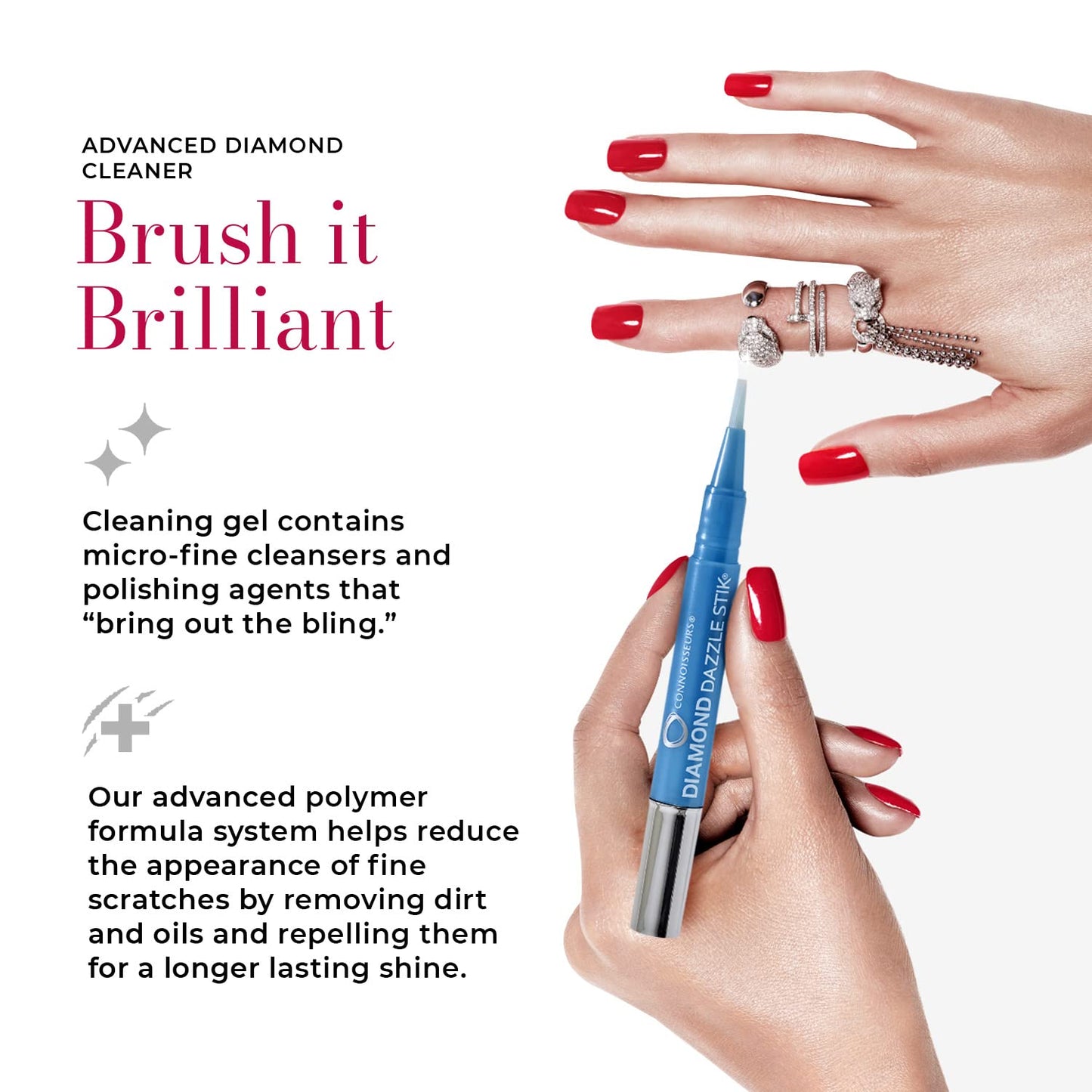 Connoisseurs 1050 Diamond Dazzle Stik – Portable Ring Cleaner Pen for Wedding Bands, Engagement Rings, Gemstones & Fine Jewelry – Safe & Easy At-Home Jewelry Cleaner (Single Pen) 🍁 All In One Marketplace Canada