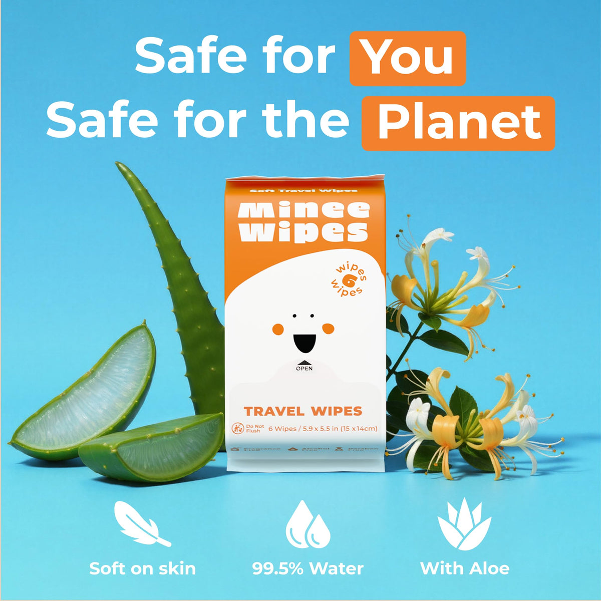 Impossibly Compact Travel Wipes - Skin-Friendly Wet Wipes, Hypoallergenic & Unscented for Adults, Kids & Baby Care - 10 Pack Total 60 Wipes 🍁 All In One Marketplace Canada