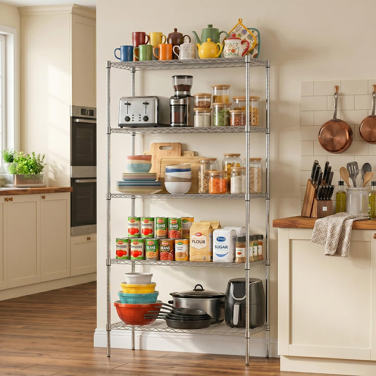 FDW Storage Shelves,Wire Shelving Unit Metal Shelves Heavy Duty Layer Rack Storage Rack Adjustable Utility (Chrome, 36"x 14"x 72") 🍁 All In One Marketplace Canada