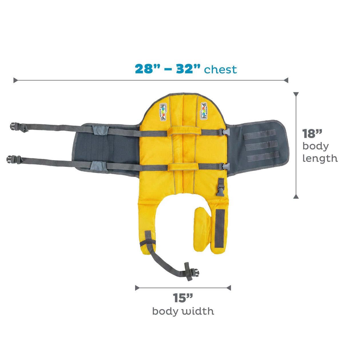 Outward Hound Granby Splash Dog Life Jacket with Handle, Reflective Floating Vest for Swimming & Boating, Maximum Buoyancy, All Skill Levels, Large Dogs (28–32" Girth), Yellow, Large 🍁 All In One Marketplace Canada