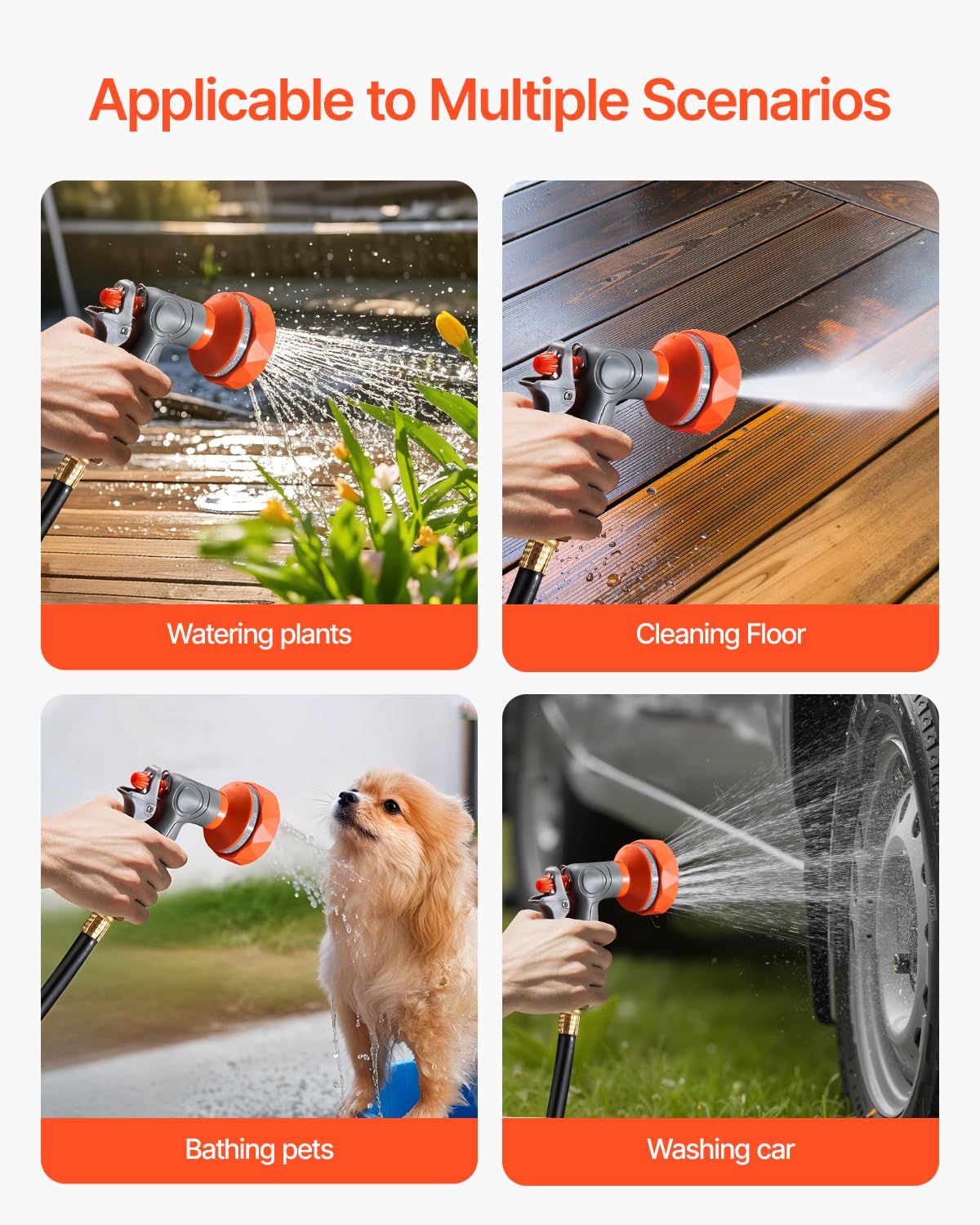 VEVOR Retractable Garden Hose Reel, 1/2 Inch x 84 ft Wall Mounted Hose Reel, Heavy Duty Garden Hose Reel with 9 Patterns Nozzle, Any Length Lock, Upgraded Slow Return System and 180°Swivel Bracket 🍁 All In One Marketplace Canada