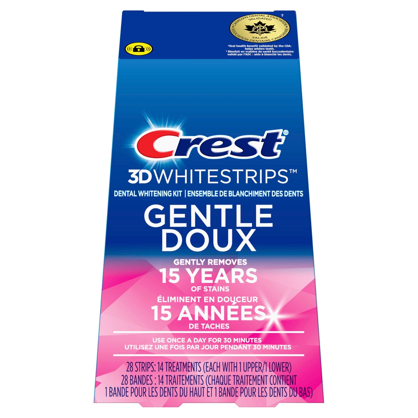 Crest 3D Whitestrips Gentle At-home Teeth Whitening Kit, 14 Treatments, Gently Removes 15 Years of Stains 🍁 All In One Marketplace Canada