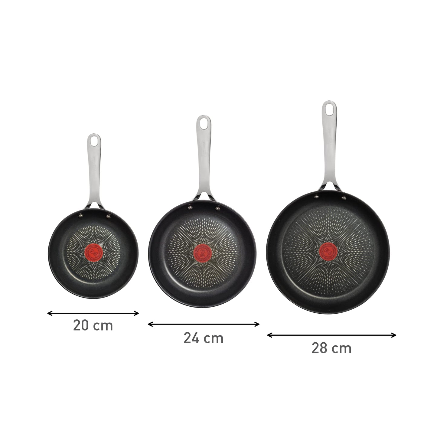 Jamie Oliver by Tefal Cooks Direct, Stainless Steel Pan Set, Frying Pans Nonstick Set 3 Pcs (20/24/28cm) (8/9/11 Inches), Induction Cookware with Even Heating 🍁 All In One Marketplace Canada