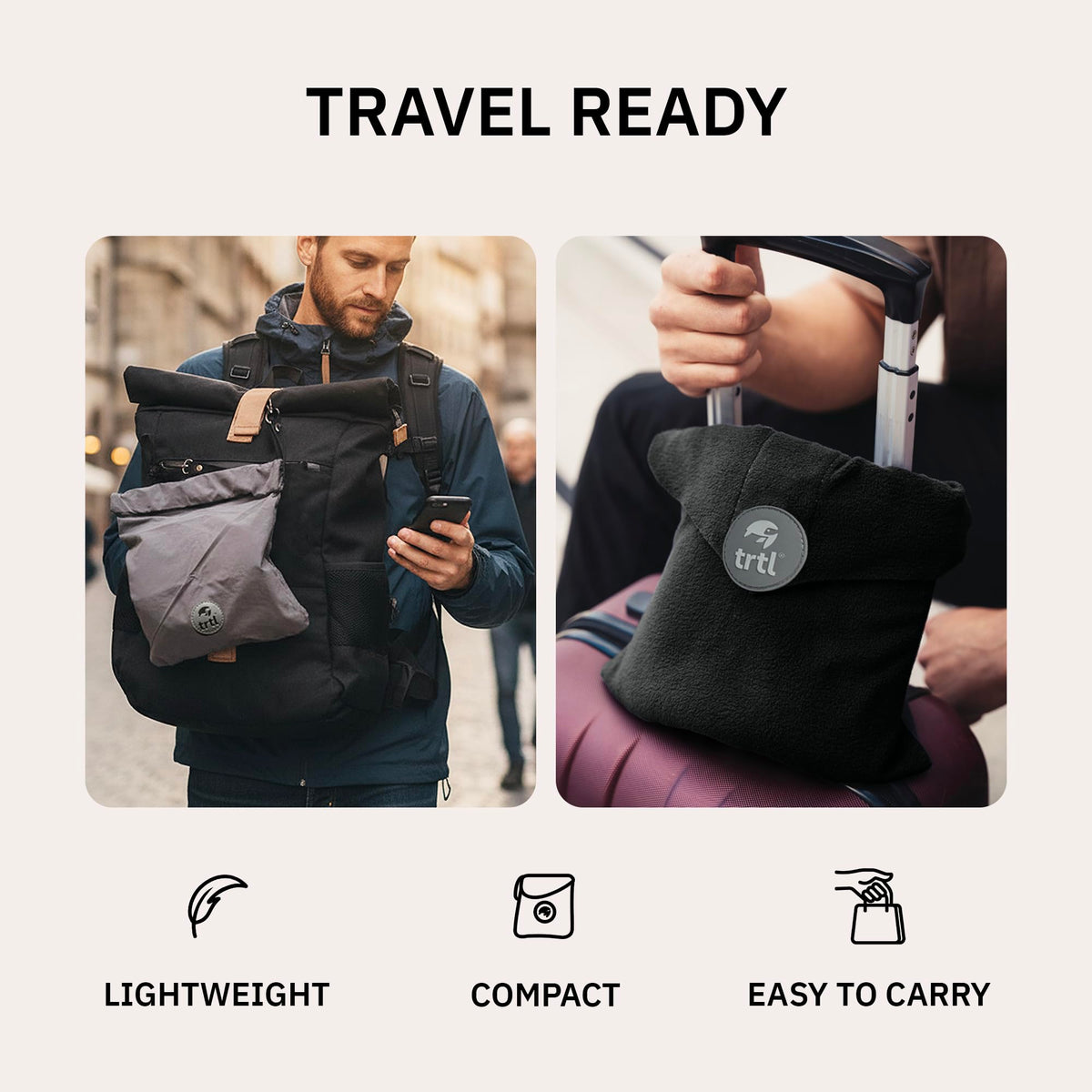 trtl Travel Pillow - Airplane Pillow for Neck and Shoulder Support - Soft, Lightweight, Machine-Washable Travel Pillows for Airplanes - Black 🍁 All In One Marketplace Canada