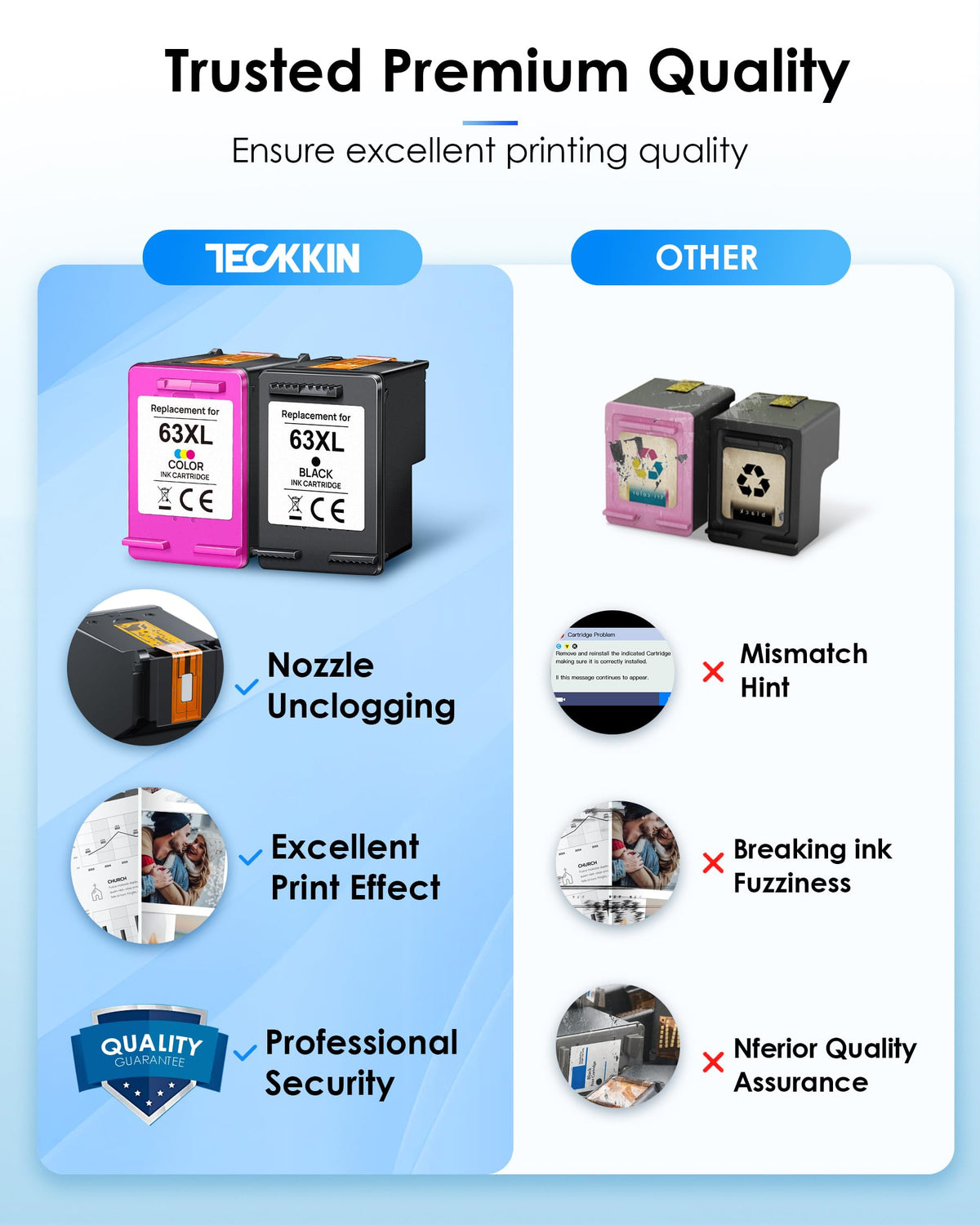 63XL Ink Cartridge Black and Colour Replacement Encre for HP 63 Ink Cartridges 63 XL Ink Cartridges Works for HP OfficeJet 3830 3833 3836 4650 5255; Envy 4516 4520 4522; DeskJet 3630 3632 (2 Pack) 🍁 All In One Marketplace Canada