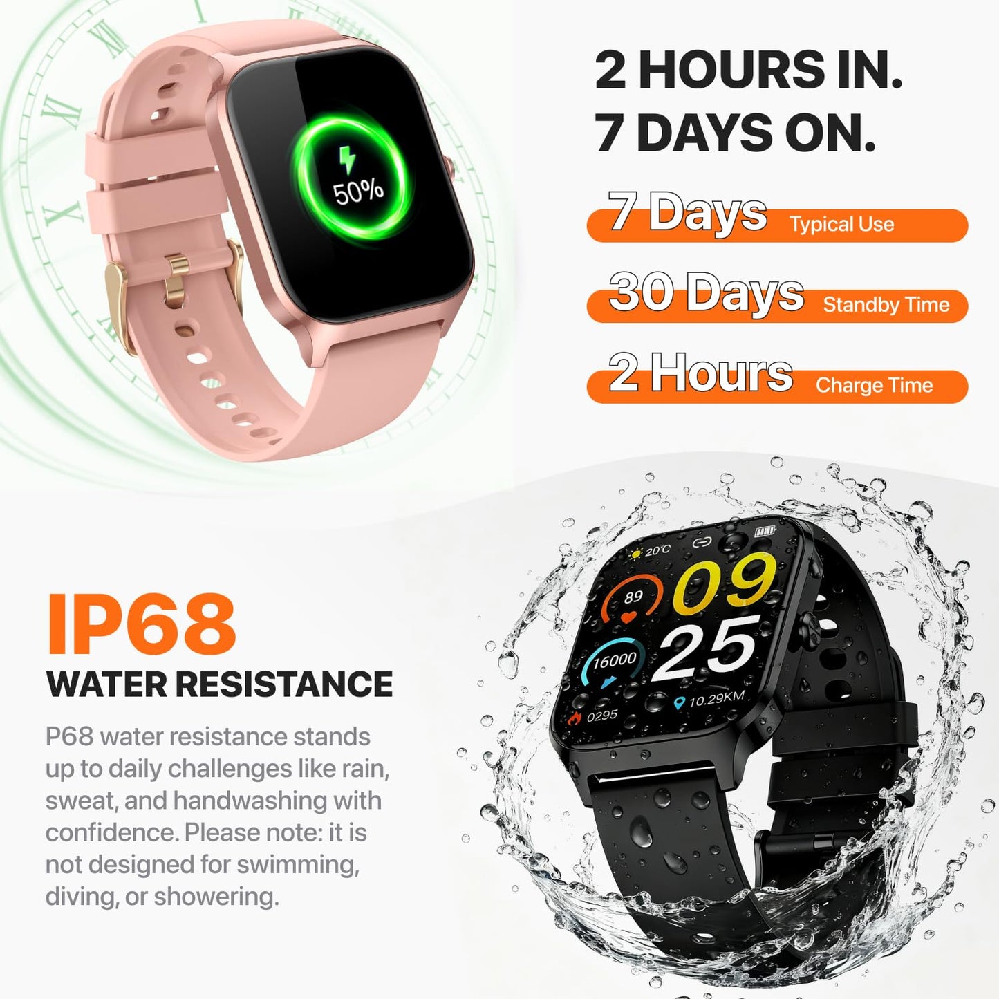 Smart Watch for Women Men - Answer/Make Call, Fitness Tracker Smartwatch for Android iPhone Compatible, Sleep Female Cycle, 120+ Sports Modes Step Counter (Classic, Pink, 1.83) 🍁 All In One Marketplace Canada