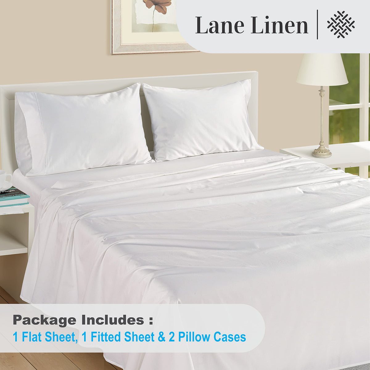 100% Egyptian Cotton Queen Sheets - 1000 Thread Count White Bed Sheets for Queen Size Bed, Long Staple Cotton Bedding Sheets, Sateen Weave, Luxury Hotel Sheets, Fits 17" Mattress 🍁 All In One Marketplace Canada