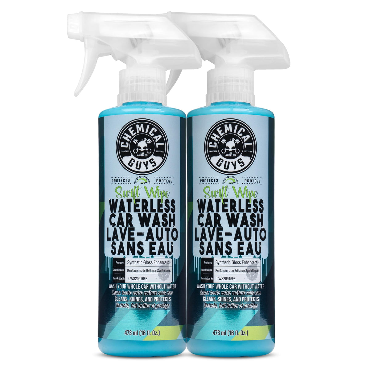 Chemical Guys Swift Wipe Sprayable Waterless Car Wash, Easily Clean - Just Spray & Wipe, Safe for Cars, Trucks, Motorcycles, RVs & More, 473 ml (2 Pack) 🍁 All In One Marketplace Canada