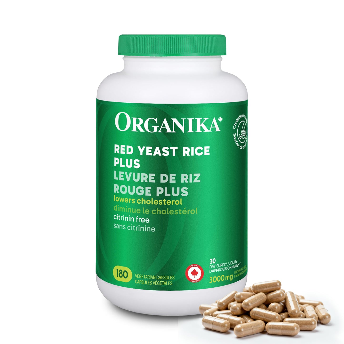 Organika Canadian-Made Red Yeast Rice Plus- Plant Sterols, Cholesterol Support- 180vcaps 🍁 All In One Marketplace Canada