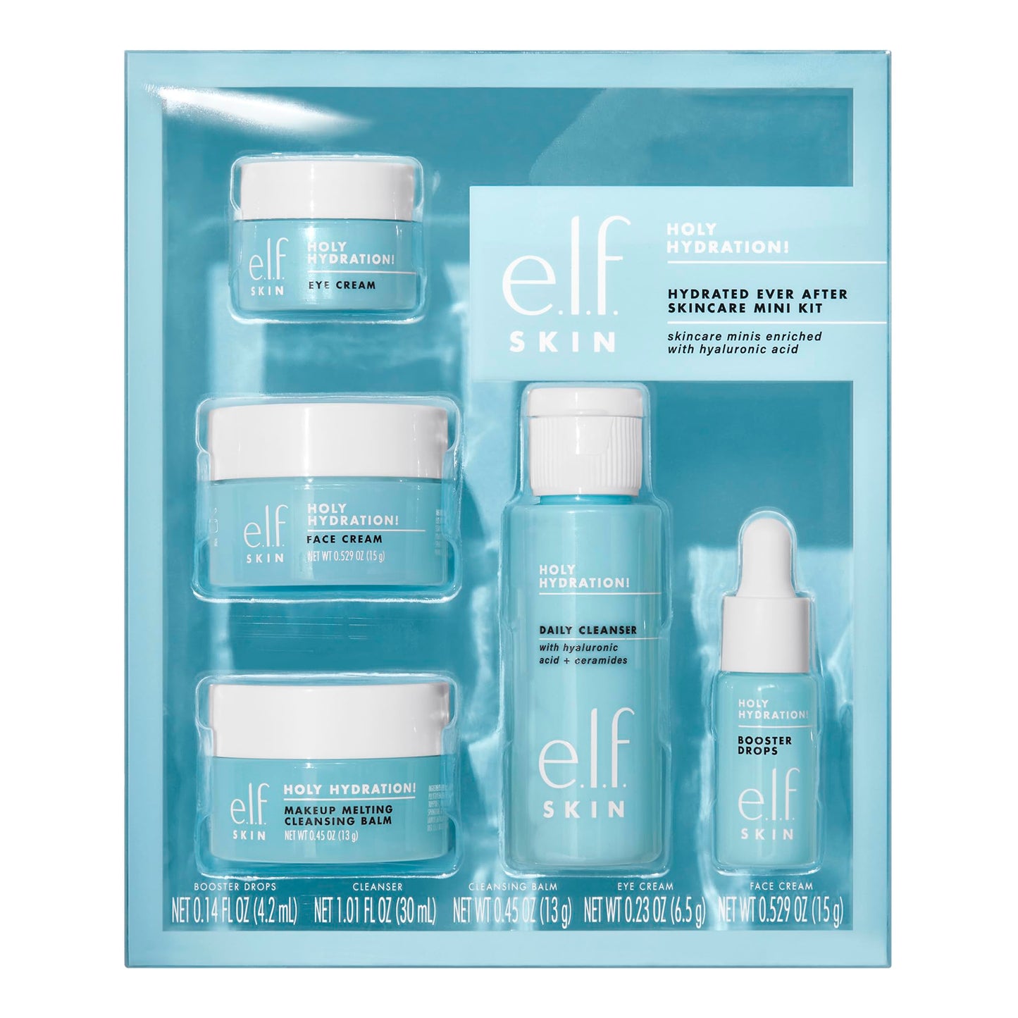 e.l.f. SKIN Holy Hydration! Hydrated Ever After Skincare Mini Kit, Cleanser, Makeup Remover, Moisturizer & Eye Cream For Hydrating Skin, Airplane-Friendly Sizes 🍁 All In One Marketplace Canada