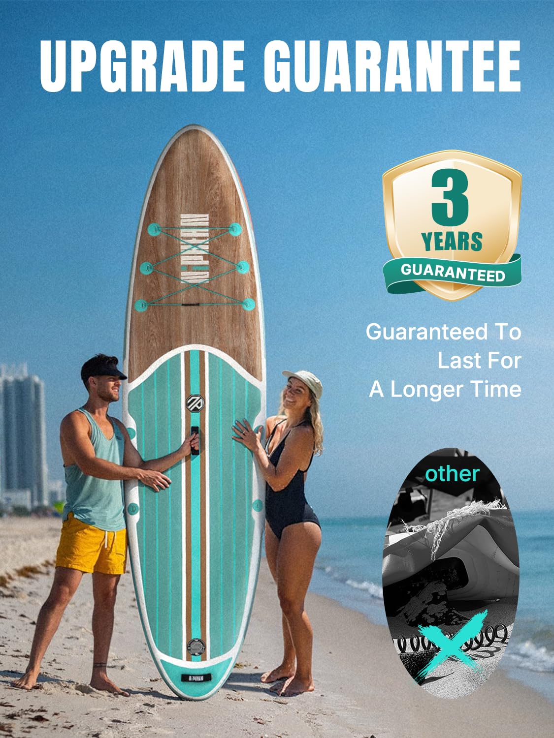 Niphean Inflatable Stand Up Paddle Board with SUP Accessories, 10'6'' All-Round Inflatable SUP, Anti-Slip EVA Deck, Inflatable Paddle Board for Adults & Youth 🍁 All In One Marketplace Canada