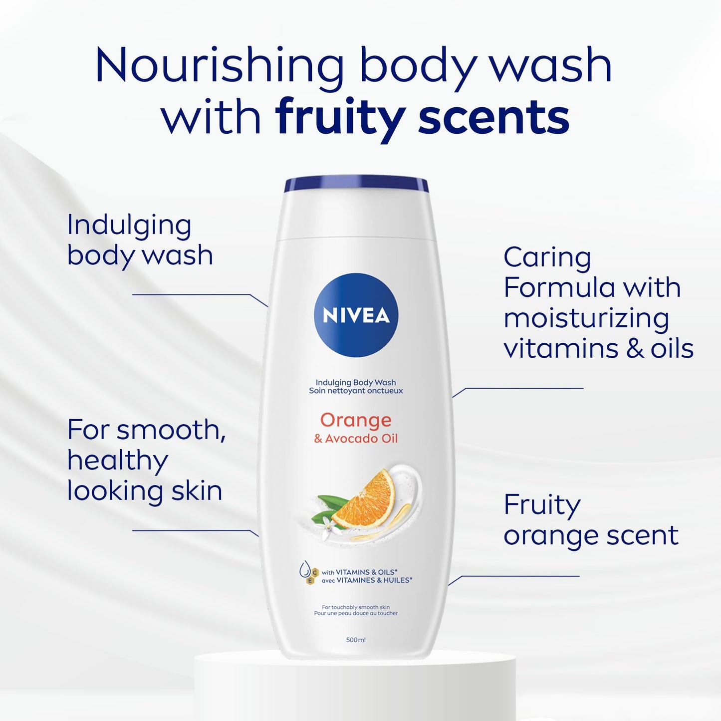 NIVEA Orange & Avocado Oil Body Wash, 3x500ml 🍁 All In One Marketplace Canada
