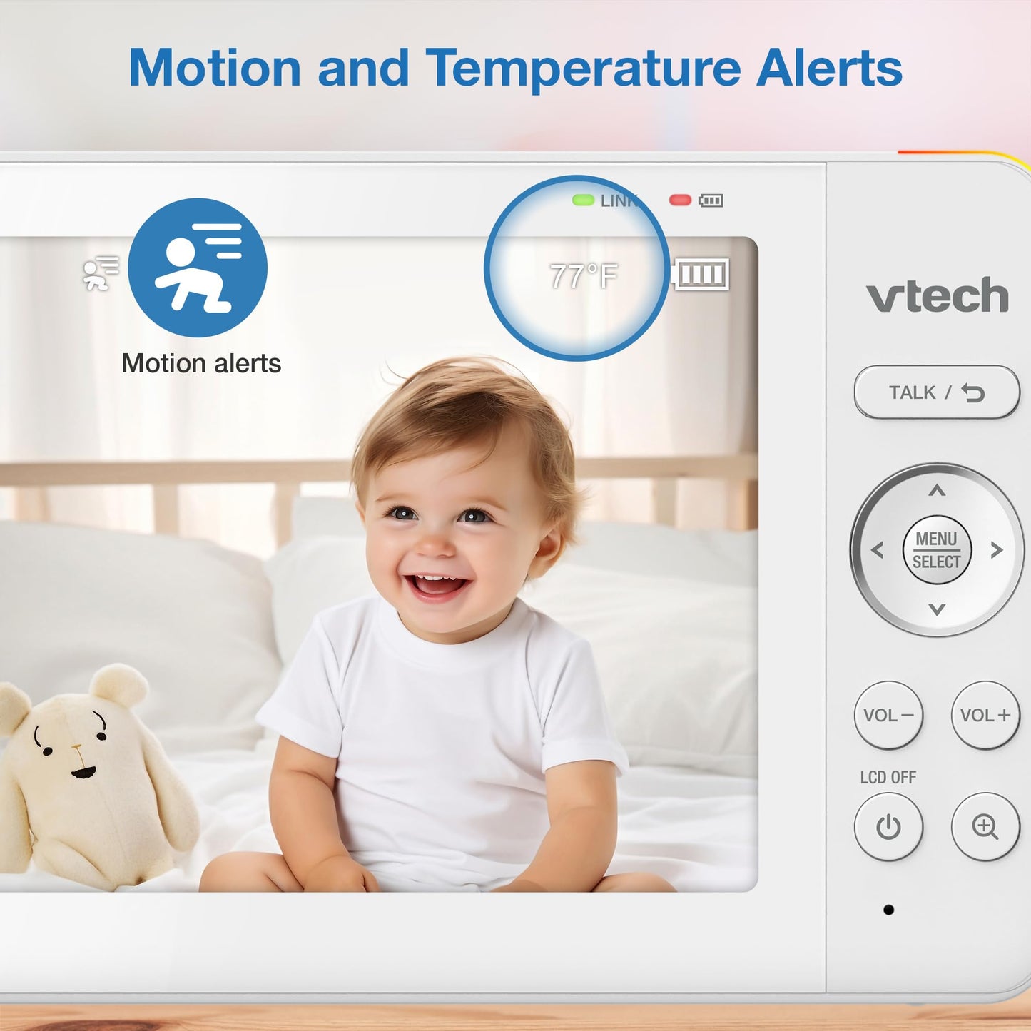 VTech Advanced HQ Max Twin 2 Camera 7” Digital Video Baby Monitor with Pan-Tilt-Zoom, Night Light, Long Range, 2-Way Talk, Display, and Lullabies, No WiFi, White 🍁 All In One Marketplace Canada