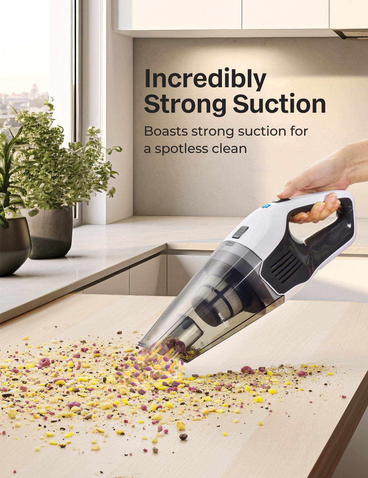 Handheld Vacuum Cleaner, Powerful Suction Portable Lightweight Hand Held Vacuum Cordless with 25-30Mins Long Runtime Rechargeable Battery Quick Charge for Home, Car, Carpet Stairs, Pet Hair Cleaning 🍁 All In One Marketplace Canada