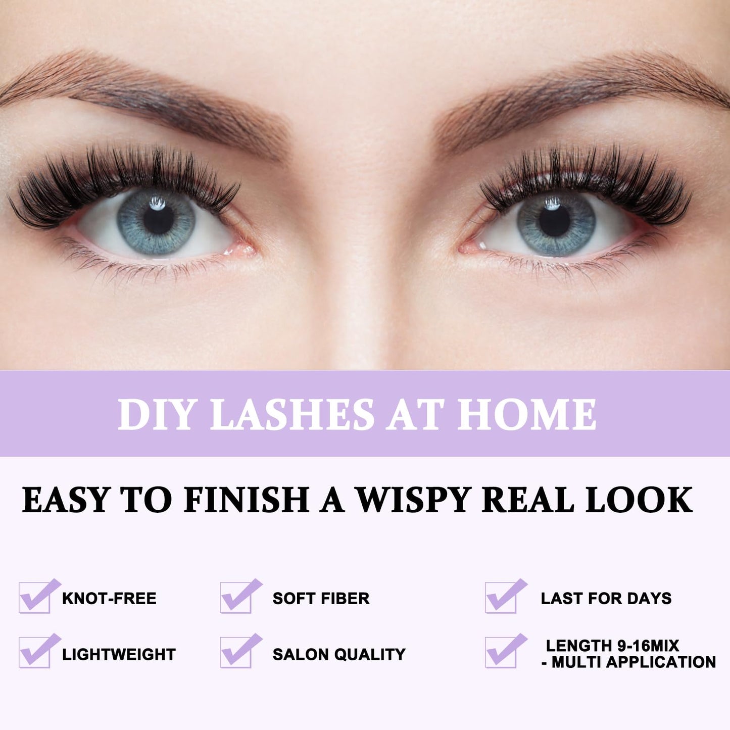 B&Qaugen Lash Clusters 280 Pcs 40D-0.07D-9-16MIX B&Q LASH Individual Lashes 10D 20D 30D 40D 50D Cluster Lashes C D Curl Eyelash Clusters Soft Volume DIY Lash Extensions at Home (40D-0.07D,9-16MIX) 🍁 All In One Marketplace Canada