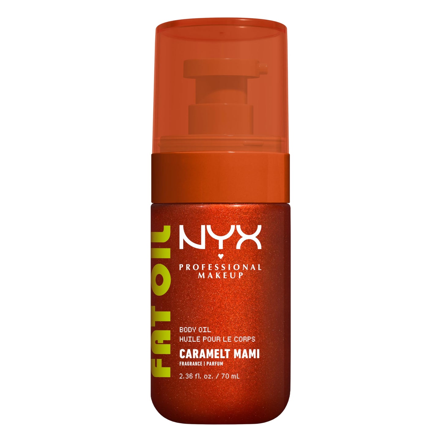 NYX Professional Makeup Fat Oil Body Oil, 24 HR Hydration, Bronze Glowy Finish, Non-Sticky High-Shine Vegan Formula, Shimmering Skin Glow, Caramelt Mami: Caramel & Pistachio Scent, 70 ml 🍁 All In One Marketplace Canada
