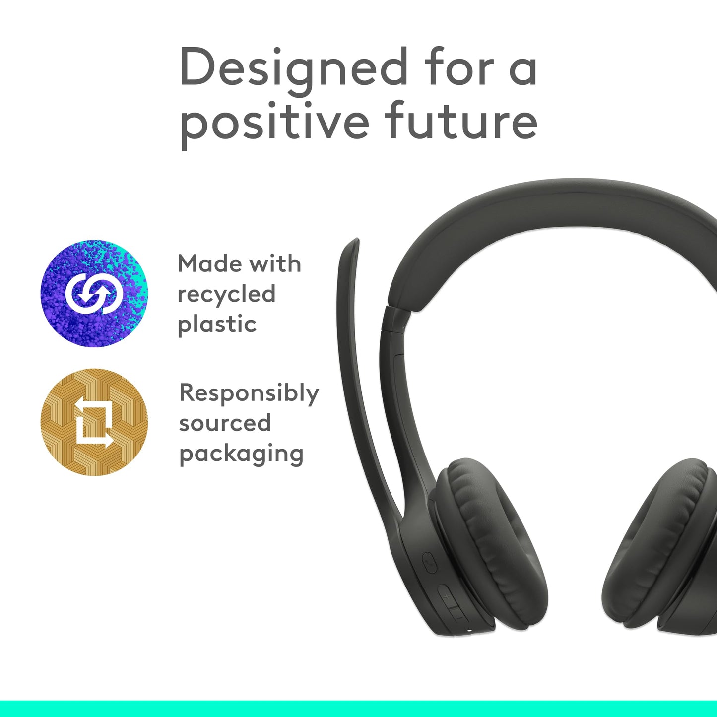 Logitech Zone 301 Wireless Bluetooth Headset with Noise-Canceling Microphone, Compatible with Windows, Mac, Chrome, Linux, iOS, iPadOS, Android – Graphite 🍁 All In One Marketplace Canada