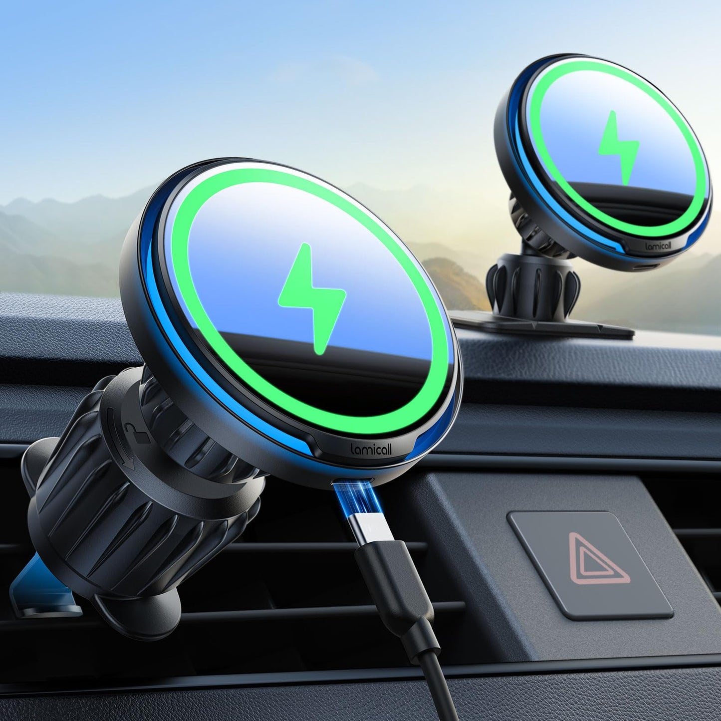 Lamicall for MagSafe Car Mount Charger - [Ultra Magnet] 15W Wireless Car Phone Holder Charger - HandsFree Magnetic Phone Holders for Your Car Vent for iPhone 17 16 15 14 13 Pro Max Handlebar, Mom Gift 🍁 All In One Marketplace Canada
