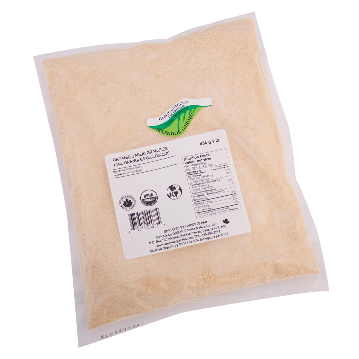 Splendor Garden Organic Garlic Granules - 454 g 🍁 All In One Marketplace Canada