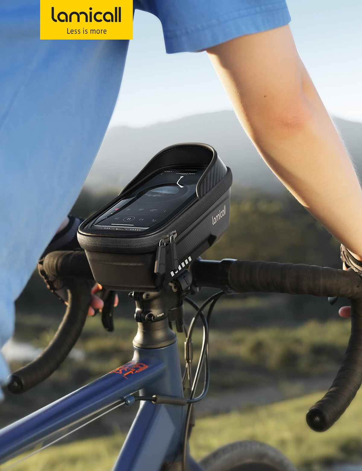 Lamicall Bike Frame Bag Waterproof - [Quick Install & Remove] 1.3L Bike Phone Bag with Sensitive Touch Screen, Bike Phone Holder with Rain Cover, Bicycle Top Tube Bag, Bike Accessories for Phones 4-7" 🍁 All In One Marketplace Canada