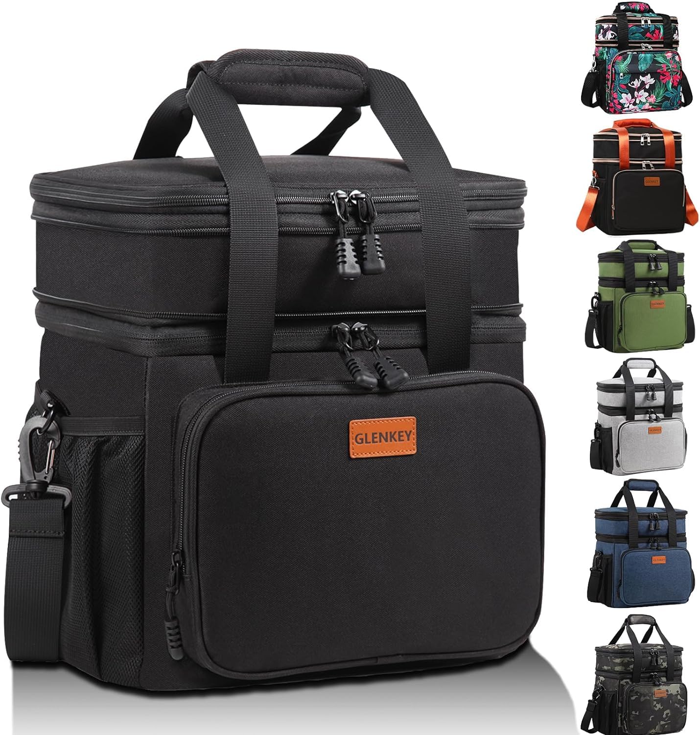 Expandable Large Lunch Bag, Double Deck Insulated Lunch Box Leakproof Durable Soft Cooler Bag for Men Women Adults Work Construction Beach Picnic Daytrip,16L,Black, GLENKEY 🍁 All In One Marketplace Canada