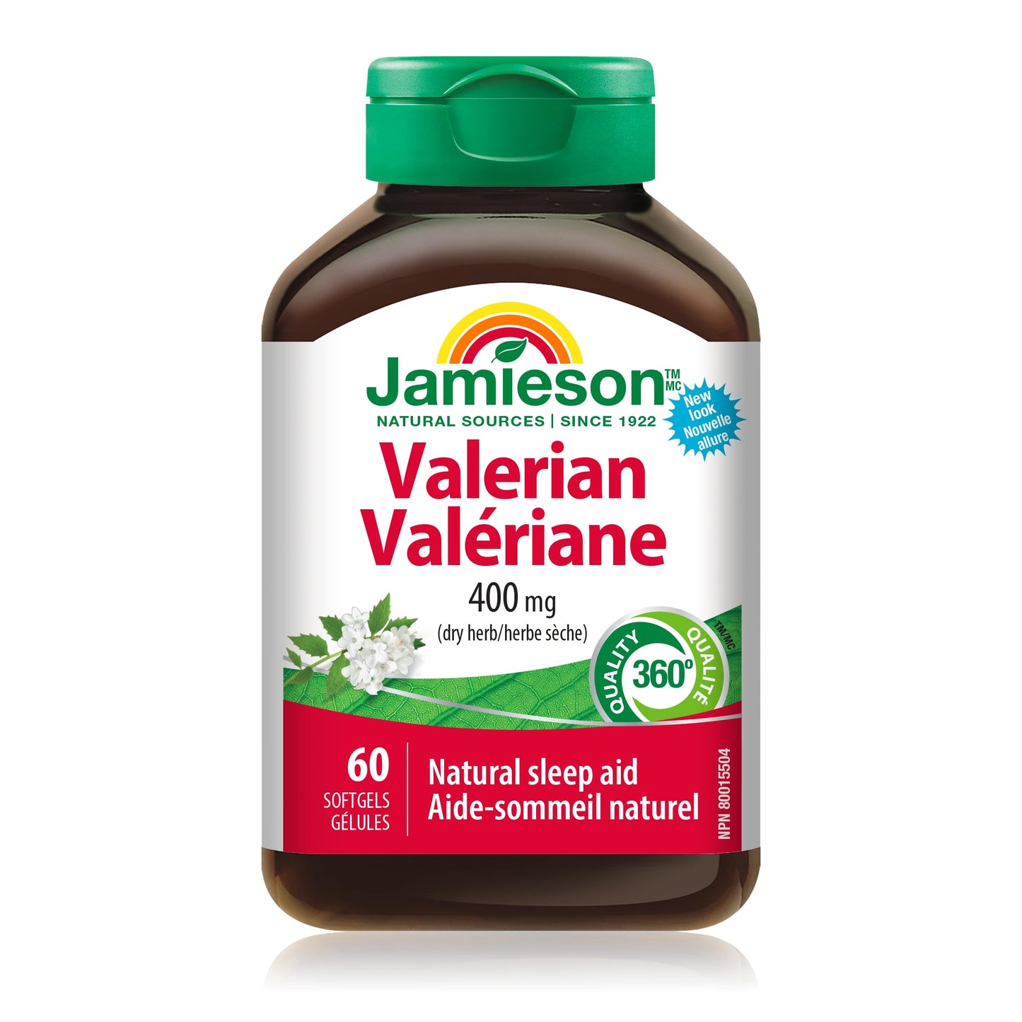 Jamieson Valerian 400 mg, Calming, Melatonin-Free, Natural Herbal-Based Sleep Aid, Reduces Nervousness and Restlessness. Gluten-Free, 60 Softgels, Proudly Canadian 🍁 All In One Marketplace Canada