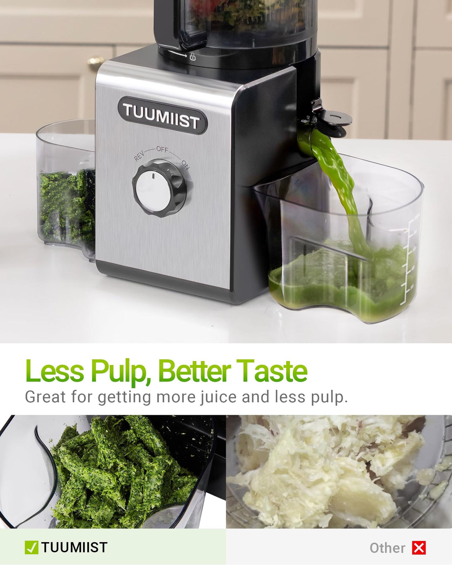 Juicer Machine, 6.5" Large Feed Chute Cold Press Juicer with 350W, Slow Masticating Juicer for Whole Vegetables & Fruits, High Juice Yield, Easy to Clean, Black 🍁 All In One Marketplace Canada