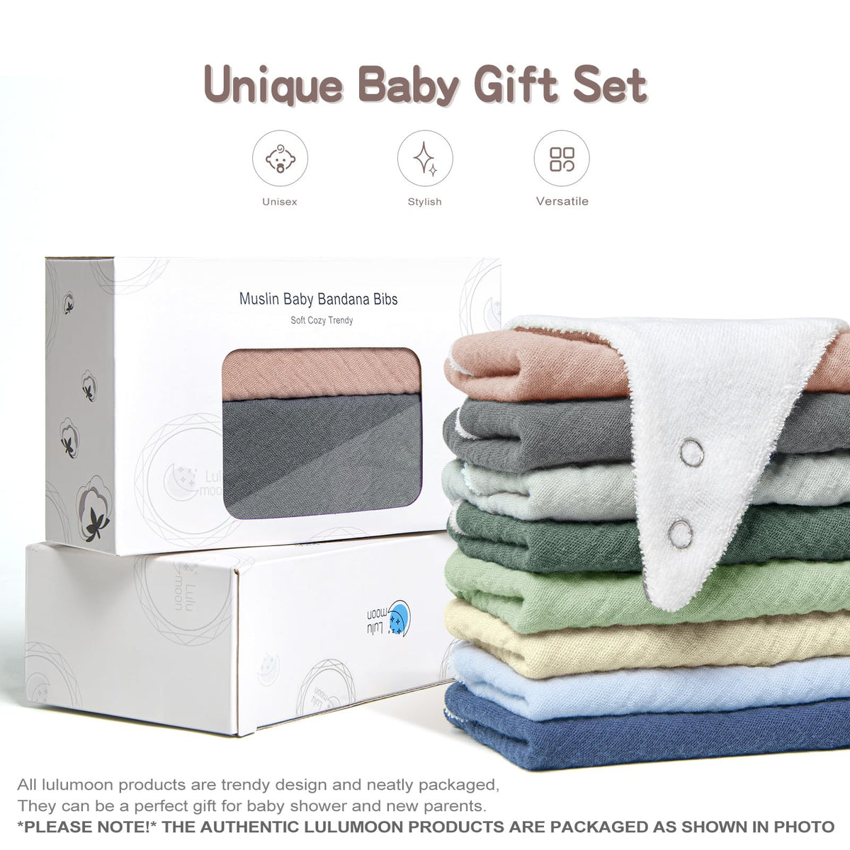 Lulumoon Muslin Baby Bibs 100% Cotton Baby Bandana Drool Bibs for Teething and Drooling, 8 Pack, Seashore 🍁 All In One Marketplace Canada